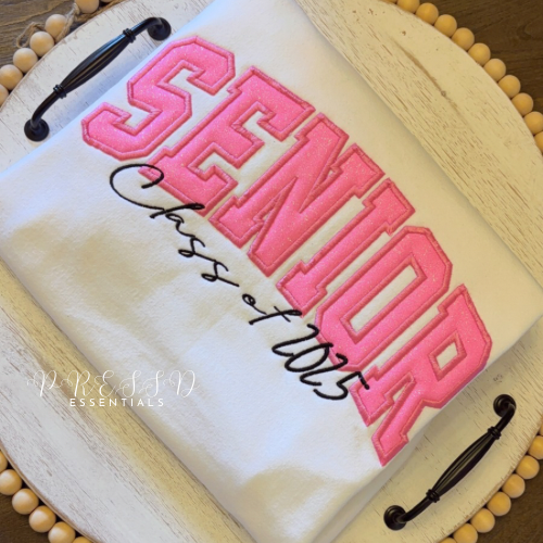 SENIOR GLITTER APPLIQUE SWEATSHIRT